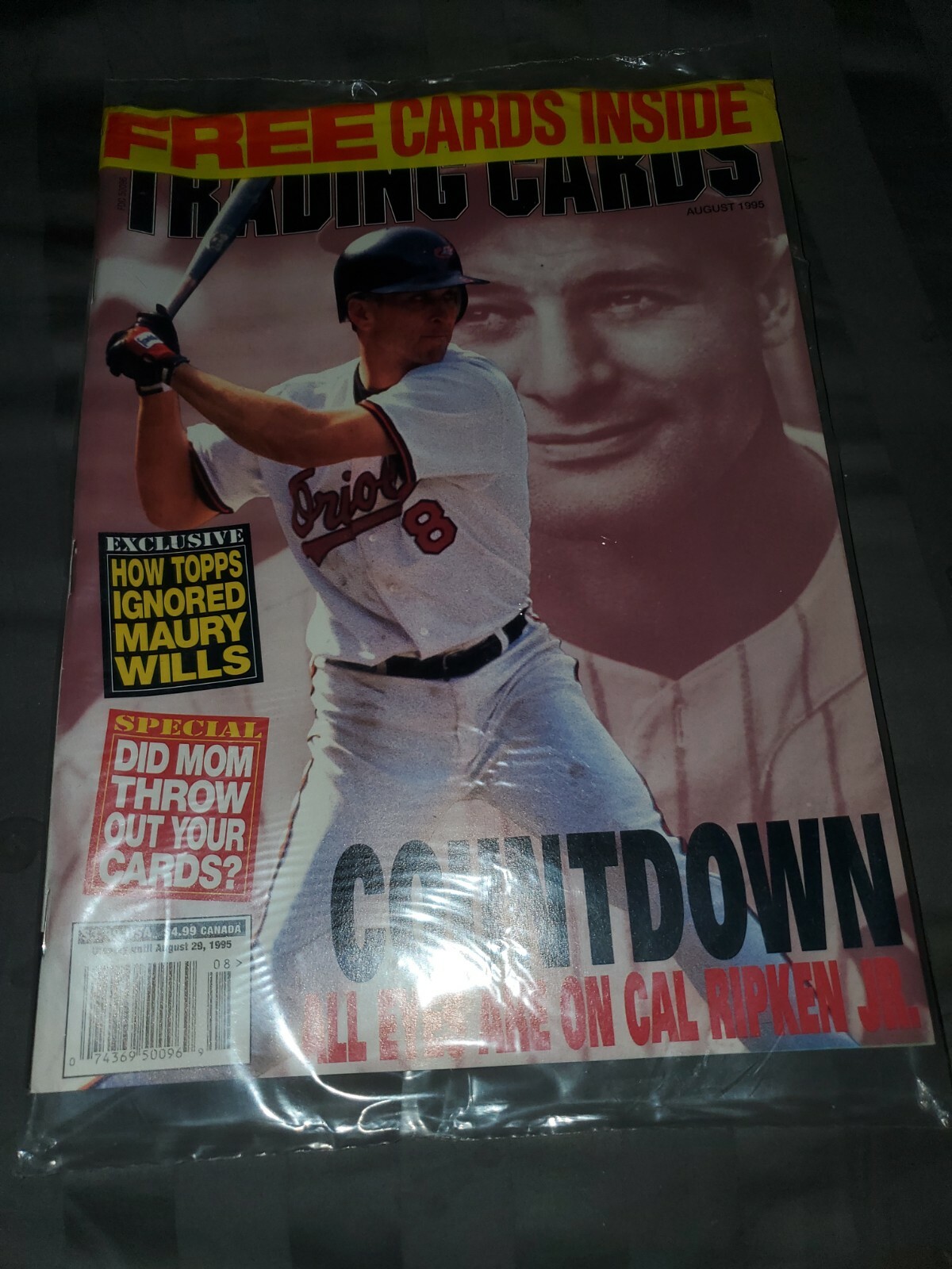 Cal Ripken Jr Babe Ruth Trading Card Magazine August 1995 Orioles SEALED (N-2)