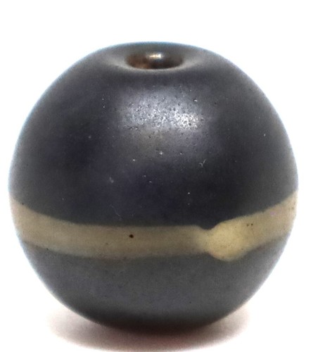 ancient vintage old one line glass bead size 16mm/14.9mm - Foto 2 di 5