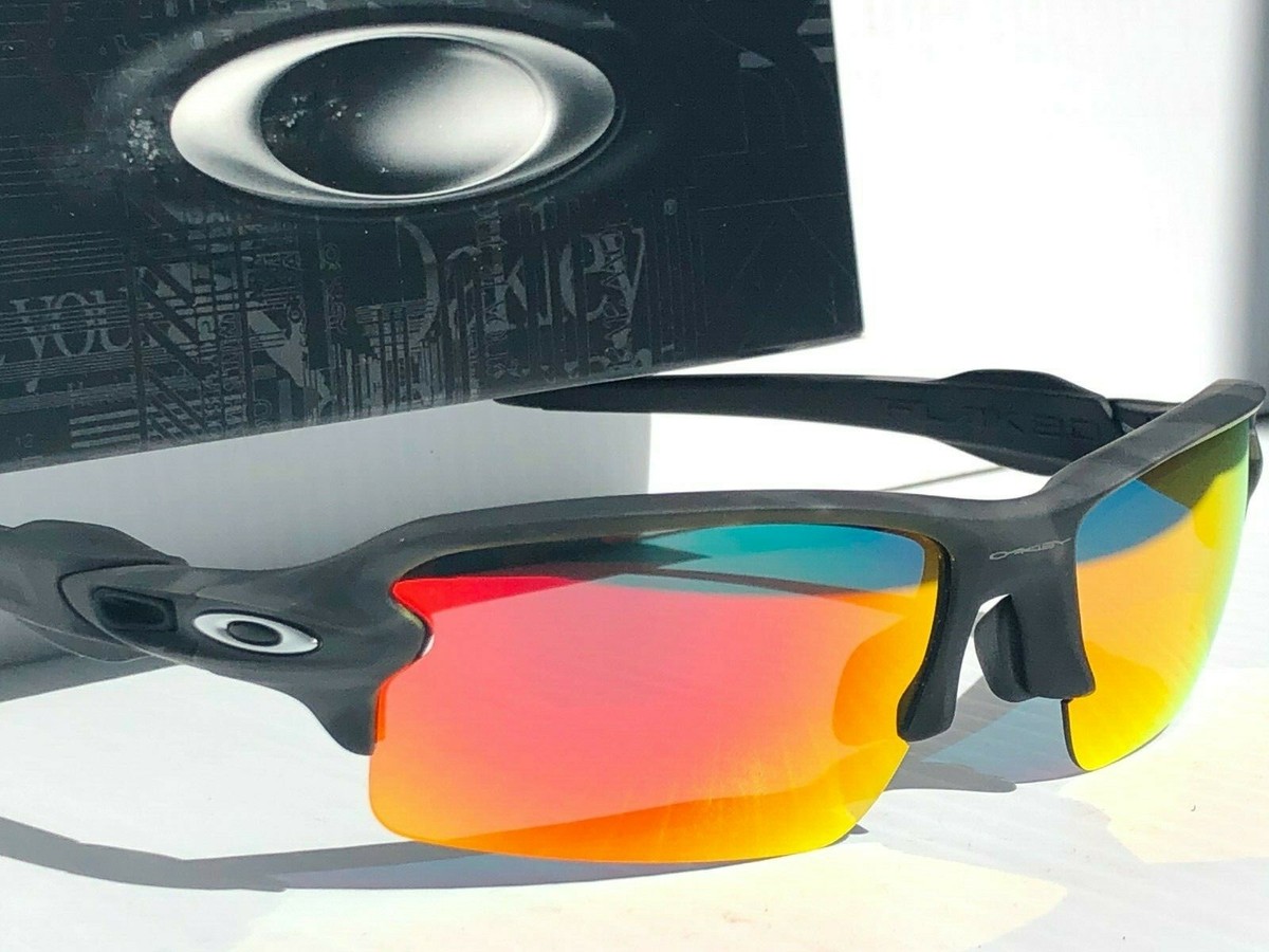NEW* Oakley FLAK 2.0 Black CAMO w POLARIZED Galaxy RUBY Lens