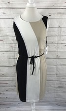 Calvin Klein Dress Women’s 10 Black/White Sheath Sleeveless Stretchy Color Block