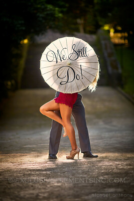 Wedding Anniversary Vow Renewal Decor Parasol Sign Bridal Accessory Photo Prop 