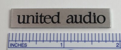 United Audio Badge Logo for Dual Turntable Base Plinth  Custom Made Aluminum