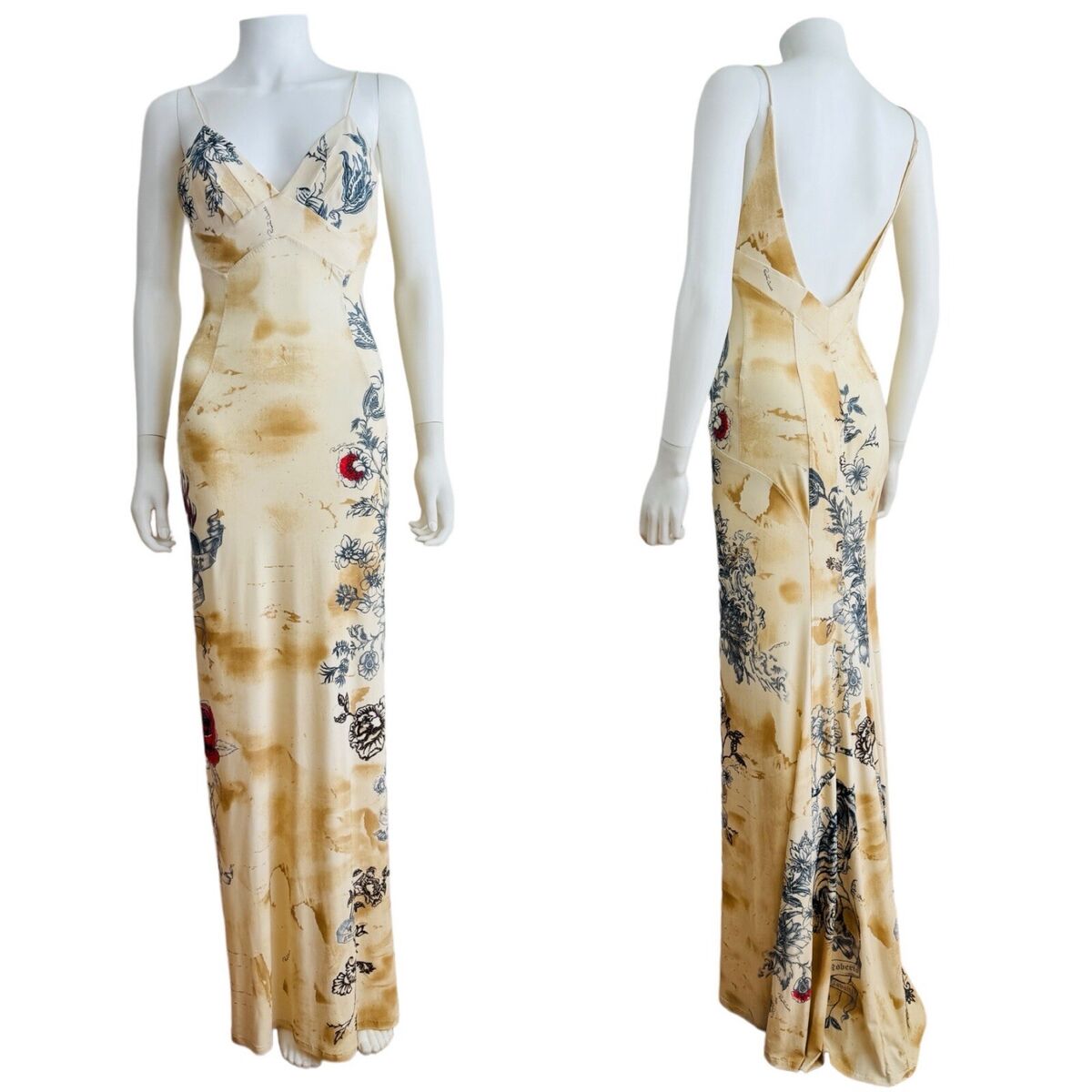 Vintage S/S 2003 Y2K Roberto Cavalli Tattoo Maxi Dress Gown Vintage S/S 2003 Y2K Roberto Cavalli Tattoo Maxi Dress Gown