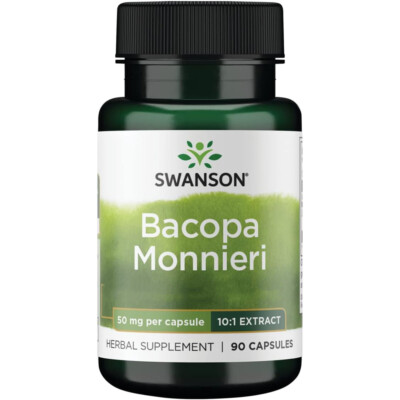 Swanson, Bacopa Monnieri, 10:1 Extract, 50mg, 90 Kapseln - Blitzversand