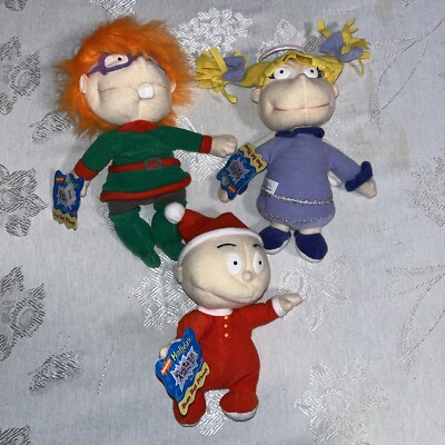 Vintage 1997 Nickelodeon Holiday Rugrats  10  Plush Bean Bag Friends, Lot Of 3