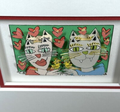 James Rizzi CAT MY EYE ON YOU Hand Signed 3D Graphic Sculpture