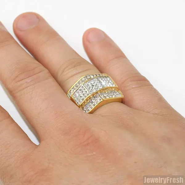 Mens chunky gold ring online