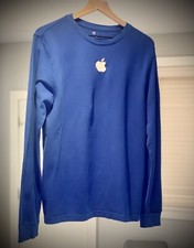 Vintage Blue Apple Store Employee 2010s Long-Sleeve Shirt - Medium - Great Gift