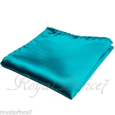 Green Turquoise Solid Handkerchief Pocket Square Hanky Wedding Prom
