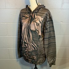 NWOT Whimsical Horse Hoodie-XL