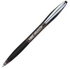 25 BIC Atlantis Retractable Ballpoint Pens BLACK Medium Point 1.0 mm 25 Count