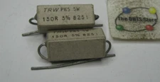 TRW PW5 Ceramic Cement 150 Ohm 5% 5W Resistor High Power 150R - NOS Qty 2