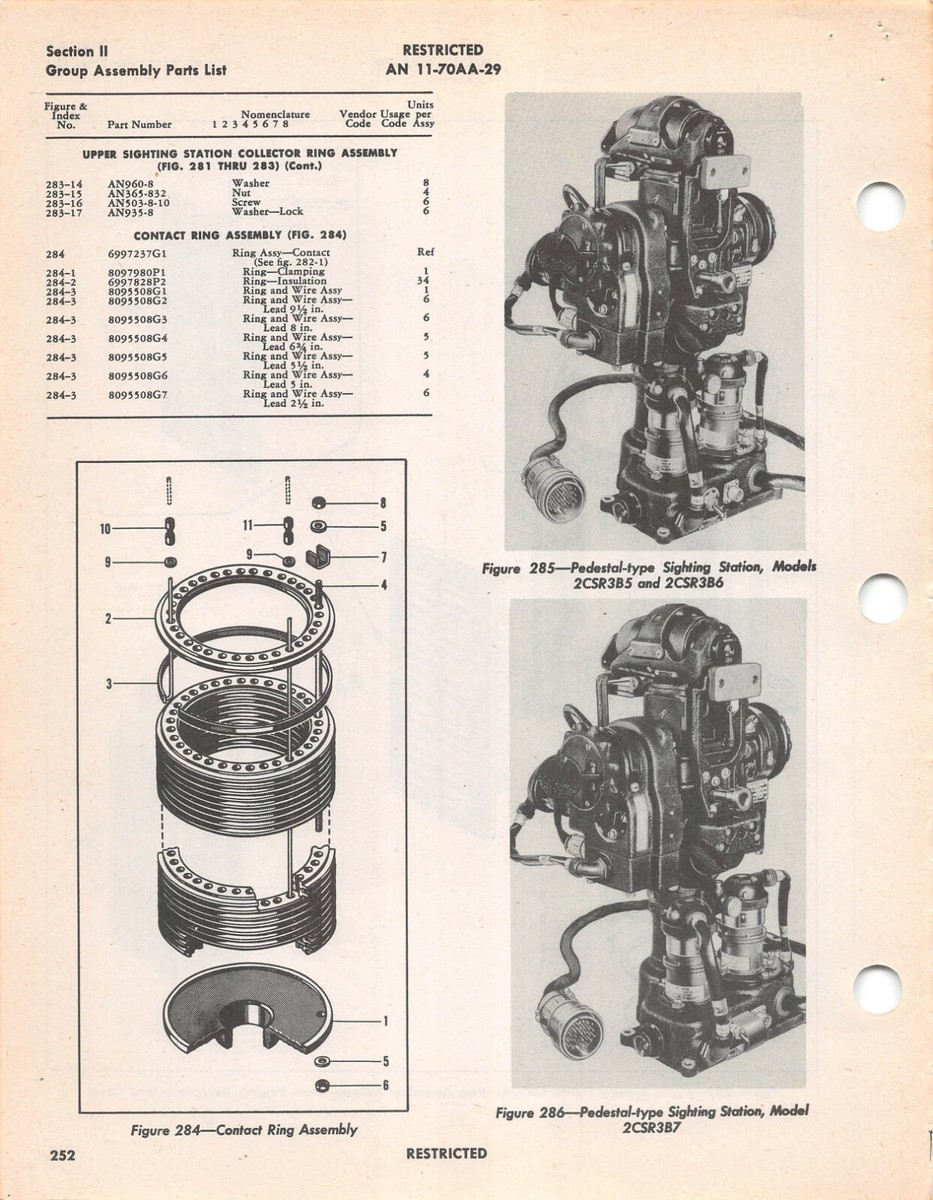 B-29 Remote Control Turret Systems Parts Catalog Flight