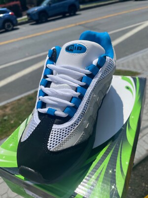 blue and gray sneakers