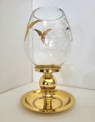 Gorgeous Vintage Partylite Globe On Brass Stand,  New And FLAWLESS Without Box