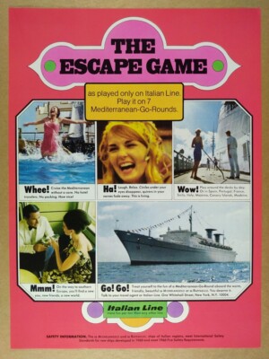 1969 Italian Line Mediterranean Cruises SS Raffaello photo vintage ...