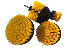 Drill Brush 4 Piece Set Nylon Power Brush All Purpose Medium Black/Yellow