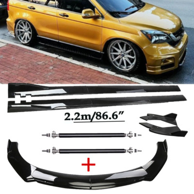 Front Bumper Lip Splitter Spoiler Side Skirt Strut Rod For Honda Pilot 2003-2023