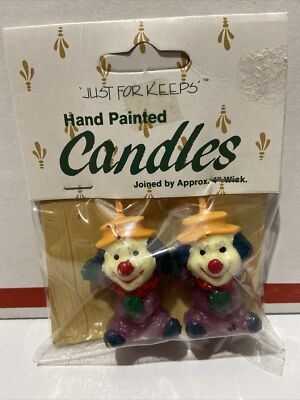 Vintage Wang's Intl. Just for Keeps Hand Painted Candles Christmas ELVES 1988