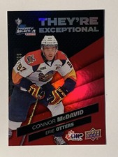 2021-22 UD CHL Hockey They’re Exceptional Red CONNOR McDAVID 75/99 Card# TE3