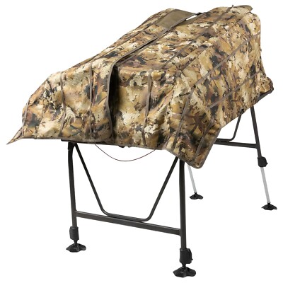 MOmarsh Invisi-Man Portable Duck Goose Waterfowl Chair Blind, MO Bottomland Camo