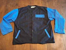 Vintage 80's/90's B-Club Skate Surf Nylon Windbreaker Jacket Black/Blue Sz L/XL