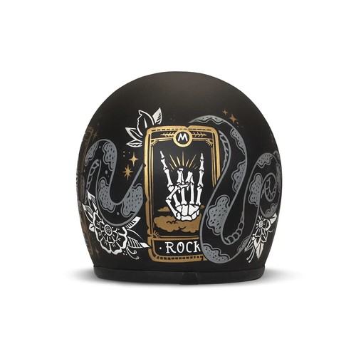 DMD Retro Cards Motorradhelm (Schwarz/Grau/Gold) Gr: M (57) - Bild 3 von 5