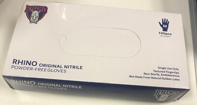 Rhino Original Nitrile Size Medium Powder Free Gloves-one Box of