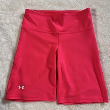 Under Armour Women's Med Neon Pink High Rise Compression Bike Shorts Activewear
