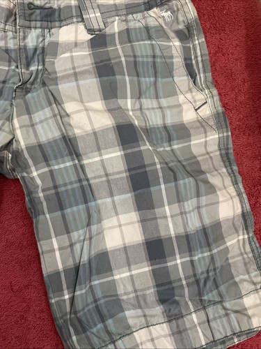 Womens Abercrombie & Fitch Bermuda Shorts Plaid Logo Size 00 Junior A&F Teen - Picture 5 of 14