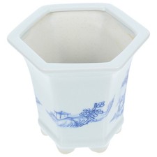  Blau-weißer Übertopf: Chinesischer Blumentopf für Sukkulenten, Kakteen und