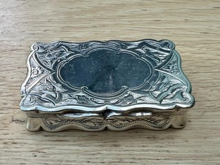 Fine Sterling Silver Pocket or Snuff Box By George Unite Birmingham 1873