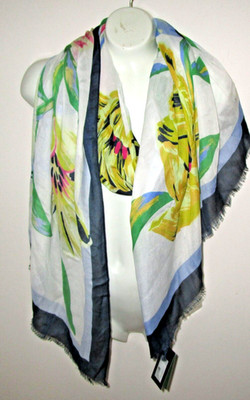 KATE SPADE NEW YORK~New GROWING TULIPS Fringed Oblong Scarf 80''x30'' KS1003842