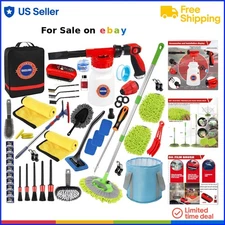Car Wash Cleaning Kit 56pcs Foam Gun Brush Long Handle Detailing Supplies