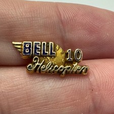 10k Gold Bell Helicopter 10 Year Employee Service Lapel Pin Award Screw Back