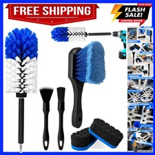 Car Wheel Brush Kit, Soft Drill Wheel Cleaner Brush, Tire Brush, Detailing Br...