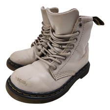 DR. MARTENS Boots Toddler Size US 8 Bone Leather Combat Zip Up Outdoor 31285