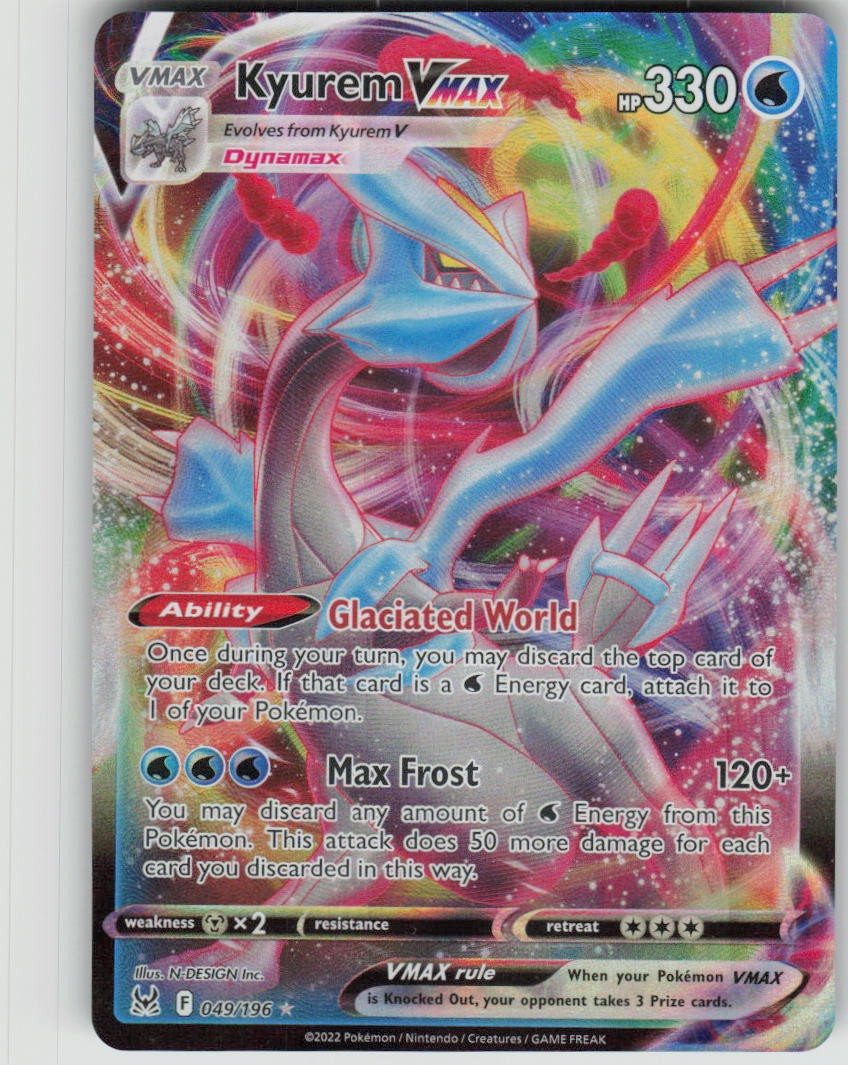 Pokemon Kyurem VMAX 049/196 SWSH11: Lost Origin Holofoil Ultra Rare NM