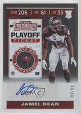 2019 Panini Contenders Rookie Playoff Ticket 93/99 Jamel Dean #218 Auto 13l2