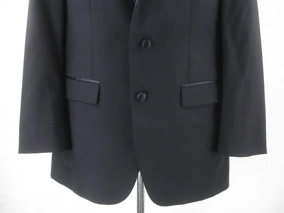 Men's sz 40R Kenneth Cole New York 2-Pc Formal Tuxedo Suit Black Pants 34 X 29 - Image 4 of 4