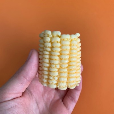 Novelty Yellow Corn on the Cob Shaped Goat Milk Bar Soap: Buttered Popcorn Scent