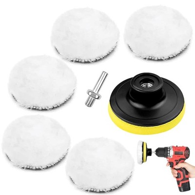 7 Pieces Polishing Attachment Cordless Screwdriver Set, 80 mm Polishing Disc