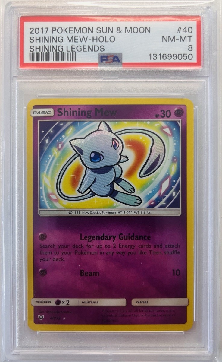 Shining Mew Holo PSA 8 Pokémon Sun And Moon Shining Legends 40/73