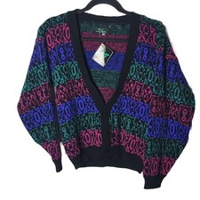 Deadstock Vintage Melange Kids Cardigan Sweater Large NWT Retro Grandpa Fall
