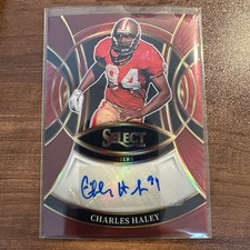 2025 Panini Select - Signatures Charles Haley #SP-CHY Maroon Prizm 69/75 (AU)