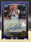 Leah Macy 2025-26 Bowman Basketball 1st Chrome Auto Purple /250 Notre Dame