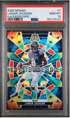 2025 Panini Mosaic Lamar Jackson Kaleidoscopic PSA 10 Baltimore