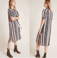 Anthropologie Tunic Dress Size XS McKenzie Mock Neck Short Sleeve Pullover