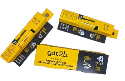 GOT2B Glued 2-in-1 Brow and Edge Gel Lot of 2 Strong Hold 0.54oz Each NEW