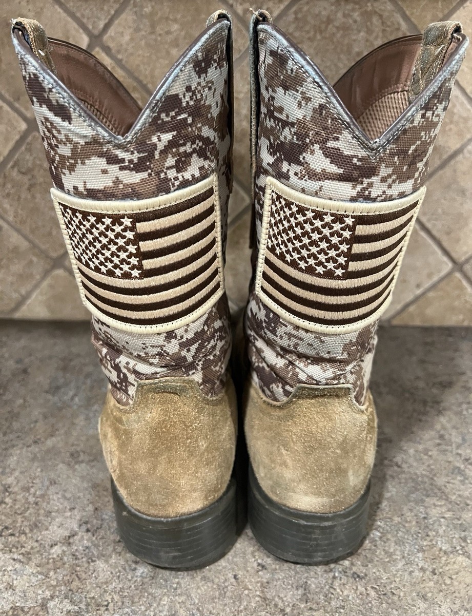 Ariat Sport Patriot Western Men Sz 7 Brown Sand Camo Square Toe US Flag Boots Ariat® Men main image 3